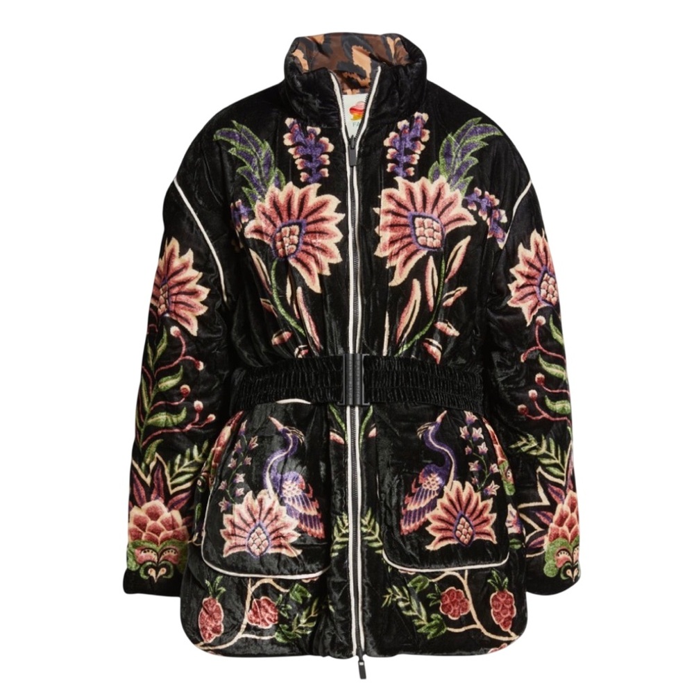 FARM RIO  Marvelous Garden Puffer Jacket XS